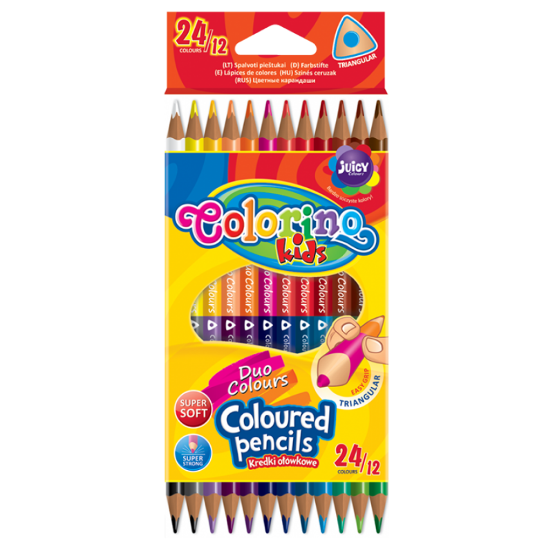 Двусторонние цветные карандаши  24 цв. COLORINO
