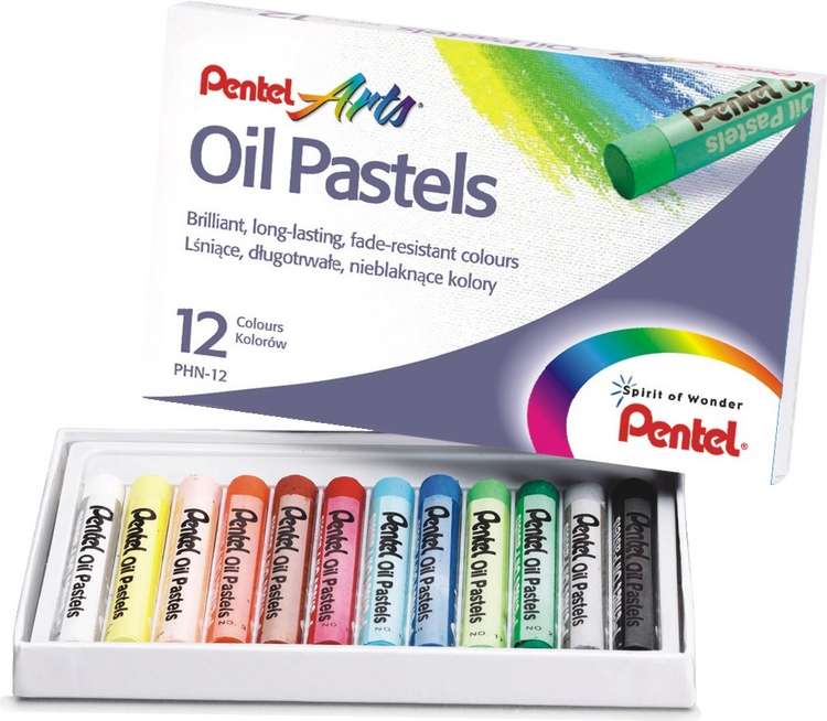 Пастель масляная Pentel "Oil Pastels", 12 цветов