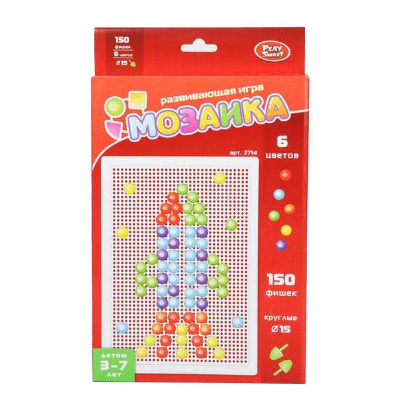 Развивающая игра "Мозаика", 6 цветов, 150 дет.