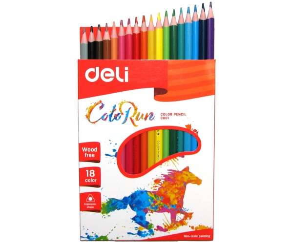 Цветные карандаши DELI, 18  цветов