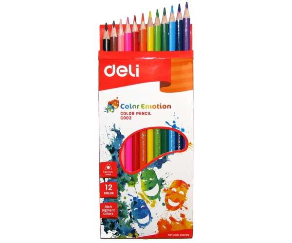 Цветные карандаши DELI, 12 цветов