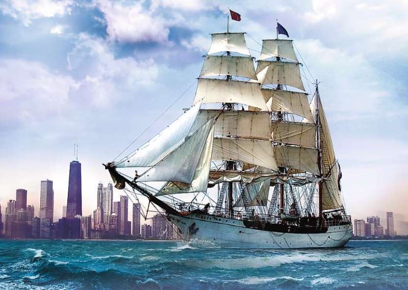 Пазл 500 Trefl: Sailing against Chicago