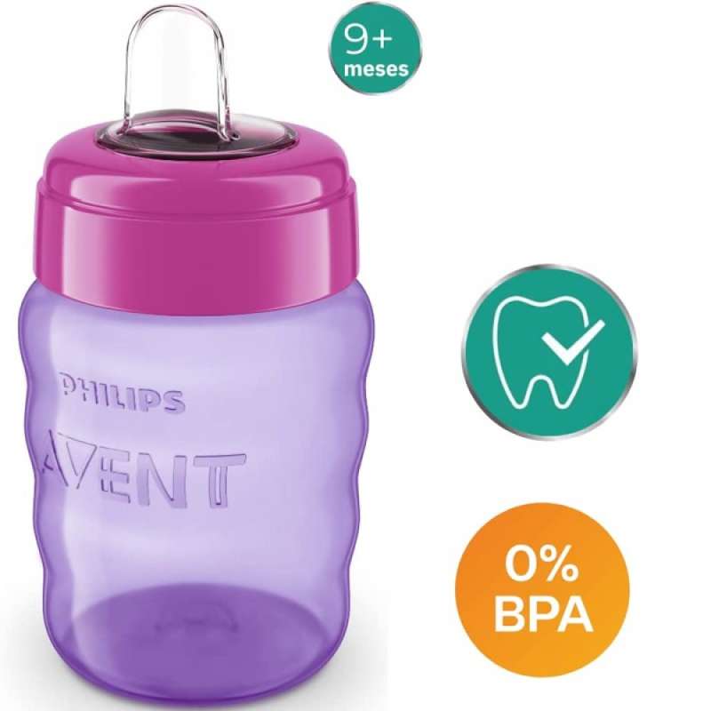 Обучающая бутылочка Philips Avent, 12 мес+., 260 мл, розовая