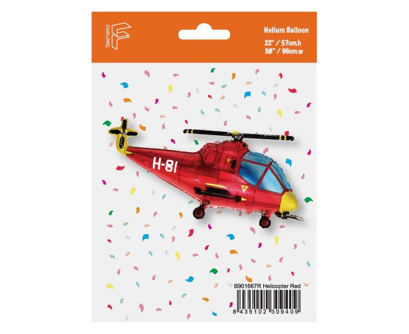 Фольгированный шар 24 - Helikopter, красный 
