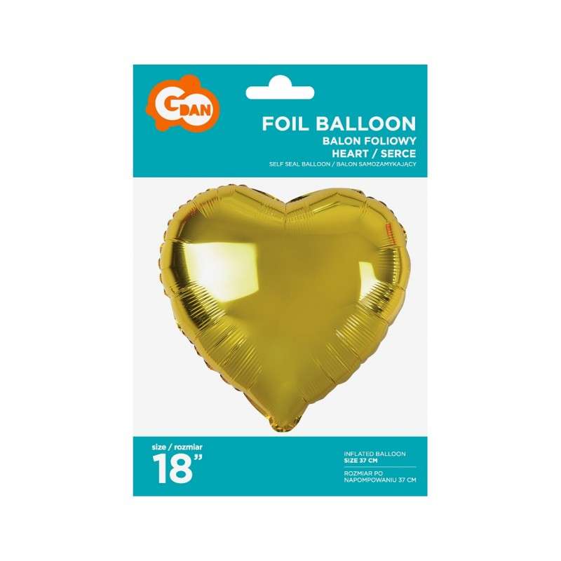 Фольгированный шар 18 - Golden Heart 