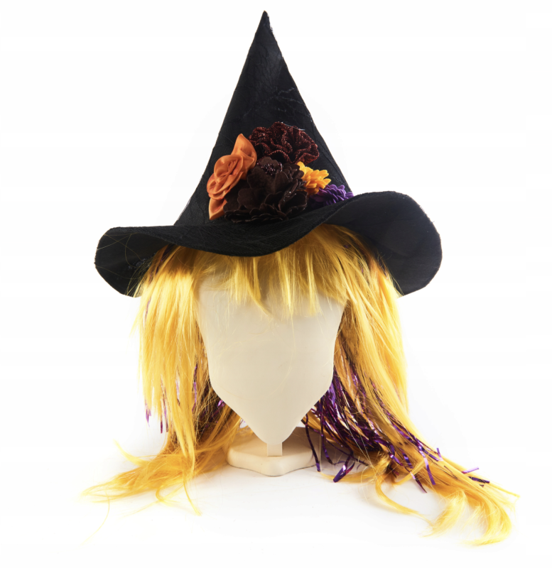 Карнавальный аксессуар - шляпа-парик Ведьмы - Хэллоуин