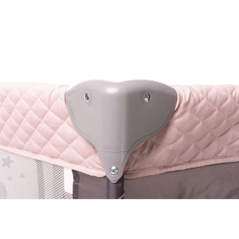 4BABY ROYAL Дорожная кроватка с открывающимся бортиком - розовая
