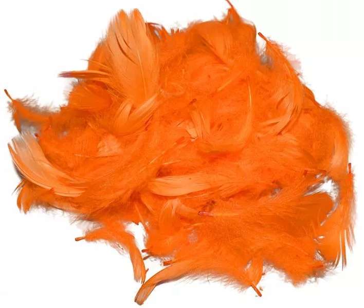 Декор-перья 50шт. 10-12см, оранжевые