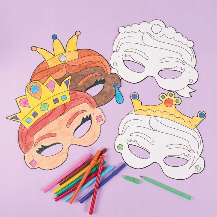 Набор для творчества - Бумажная маска Принцессы 12 шт.