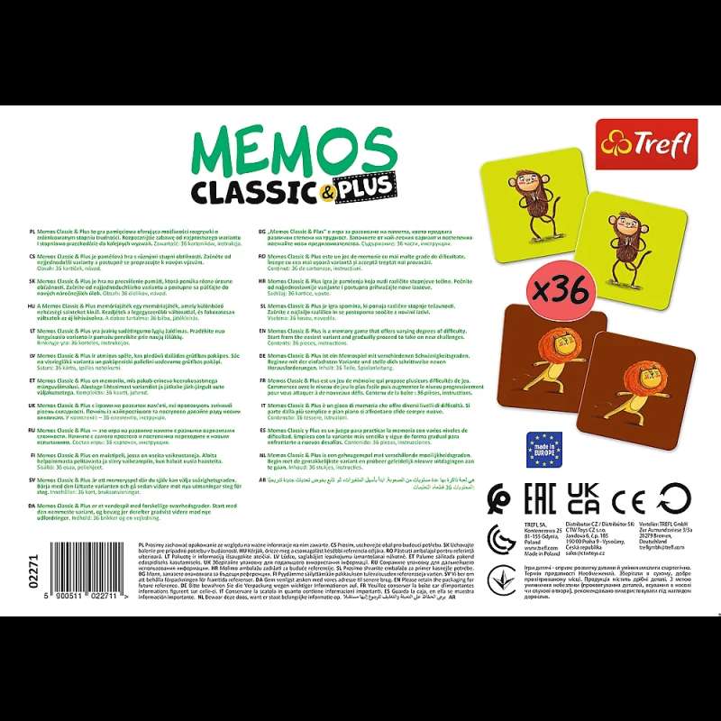 Настольная игра - Memo Classic Plus. Звуки и движения