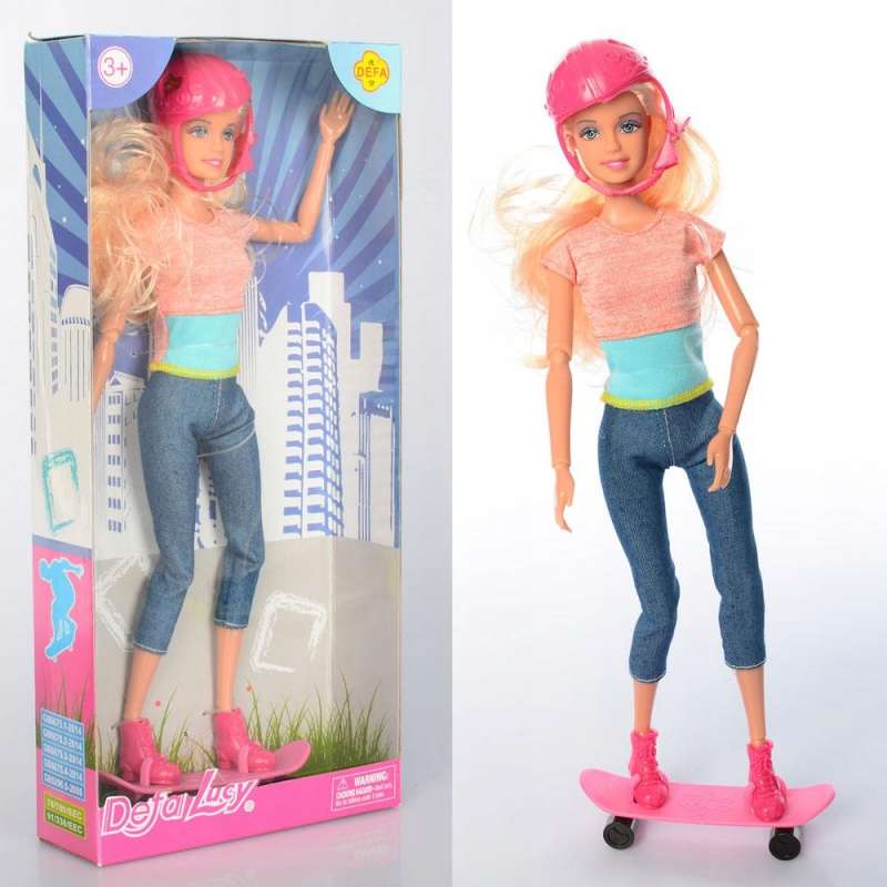 Кукла с аксессуарами на скейтборде Defa Lucy