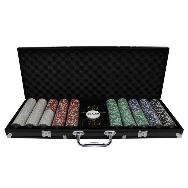 Фабрика Покера: Набор из 500 фишек для покера с номиналом в кейсе  