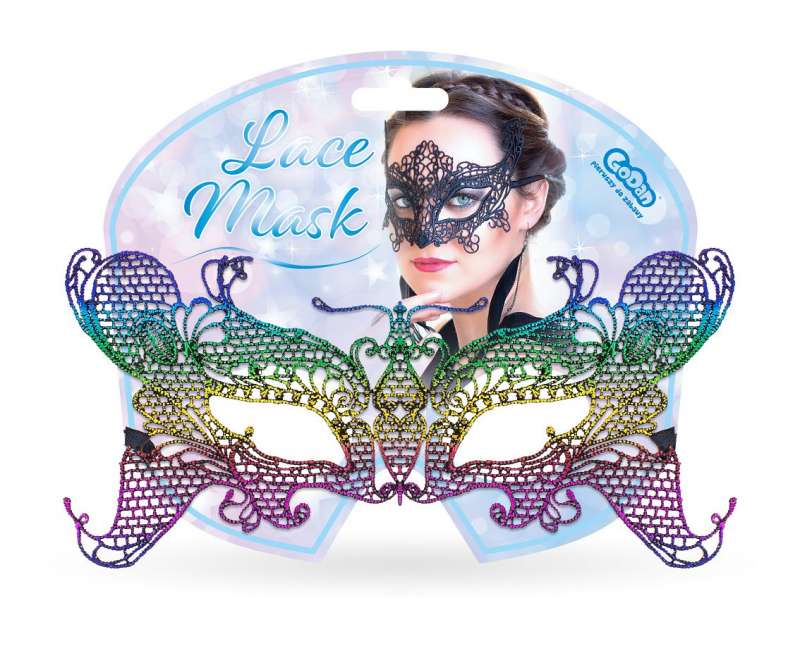 Кружевная маска Радужная бабочка