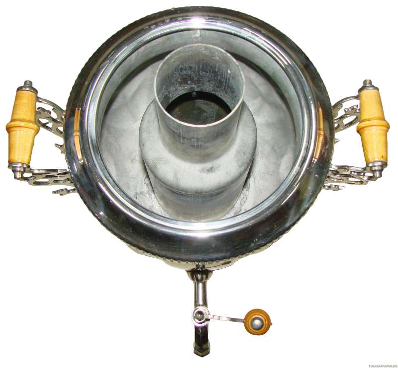 Самовар никелированный 4.5 л  шар, литье,  с трубой