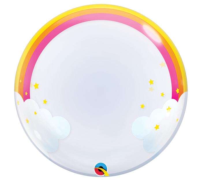 Фольгированный шар 24 Bubble Радуга в облаках