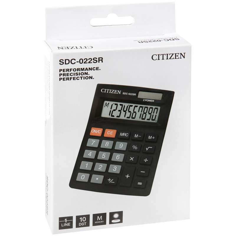 Калькулятор настольный "Citizen SDC-022SR", 10 разрядов, 87x127x23 мм