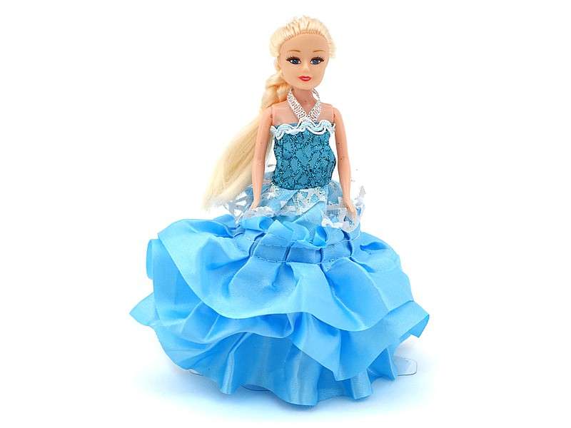 Карета для принцессы с куклой и единорогом, синяя