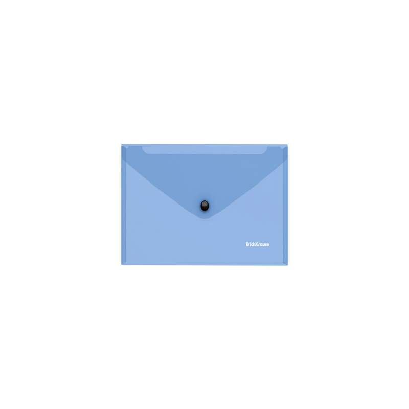 Папка-конверт на кнопке пластиковая ErichKrause Glossy Vivid, полупрозрачная, C6, ассорти
