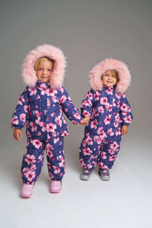 Зимний комплект: куртка, полукомбинезон из мембранной ткани для девочки (размер 86)