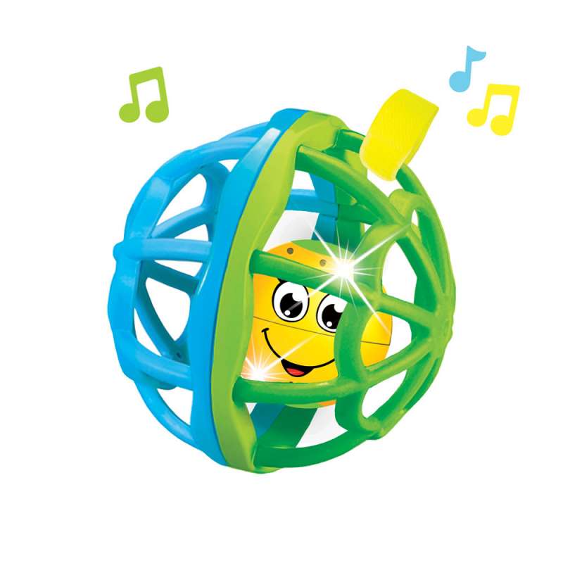 Музыкальный мячик Хохотуша (голубой-зеленый)