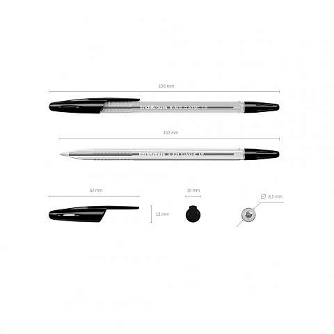 Ручка шариковая ErichKrause R-301 Classic Stick 1.0, цвет чернил черный