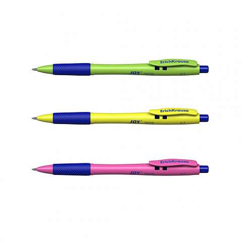 Ручка шариковая автоматическая ErichKrause JOY Neon, Ultra Glide Technology, цвет чернил синий 