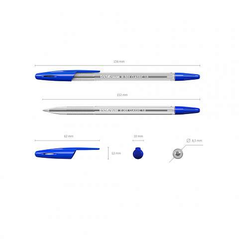 Ballpoint pen ErichKrause R-301 Classic Stick 1.0, ink color: blue