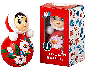 Игрушка-неваляшка - Кукла расписная, 10 см