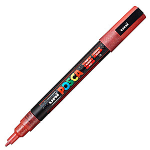 Маркер Posca pc-3ml, красный с блёстками, 0.9 - 1.3 мм, пулевидный наконечник