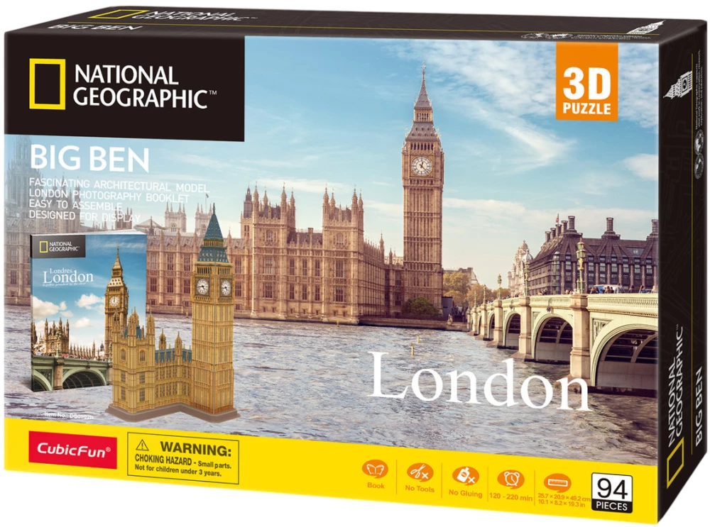 3D dėlionė - Big Ben, 94 detalės